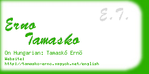 erno tamasko business card